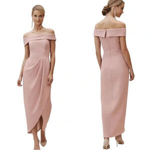BHLDN Pink Off-Shoulder Dress
